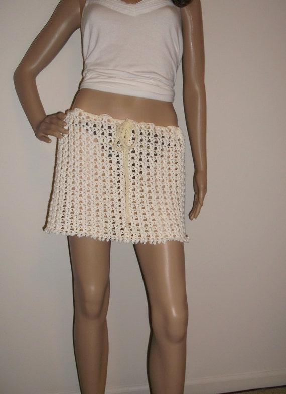 Hand Crochet Bikini Bottom Coverup Beach Cover up swing