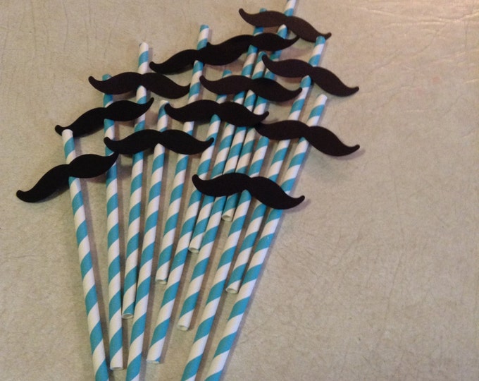 Mustache straws - party decorations, party supplies