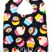 Reversible Bib with Pink Soft Minky on the back - Cupcake bib - Minky bib - Baby bib