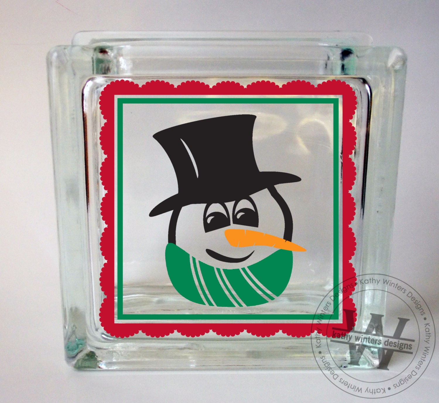 Vinyl Lettering Glass Block Decal Snowman2 By KWintersDesigns   Il Fullxfull.794906581 Lu9v 