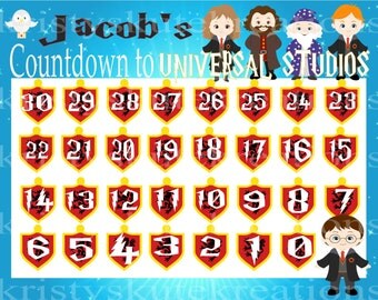 Countdown to Universal Studios Calendar-DIGITAL file-Personalized