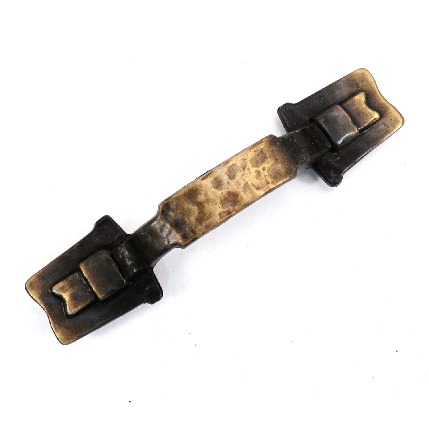 Antiqued Bronze Hammered Drawer Pull Hardware Vintage