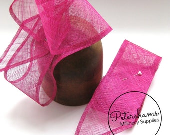 Cerise Wide Sinamay Ribbon Sash for Millinery, Hat Trimming & Fascinators
