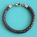CLEARANCE Mens Brown Nappa Leather Braided Bracelet Sterling Silver Clasp
