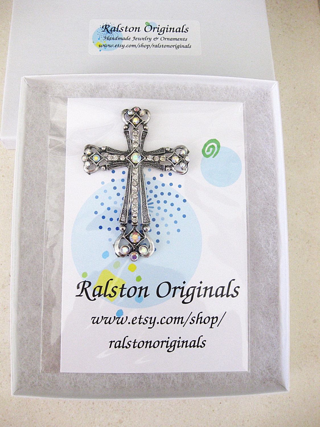 Cross Brooch Religious Brooch Silver Cross by RalstonOriginals