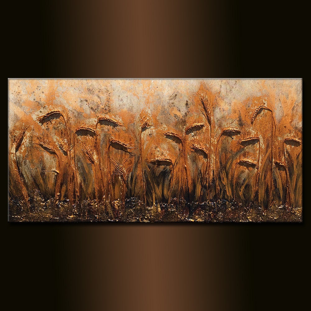 Original Modern Textured art deco landscape by newwaveartgallery