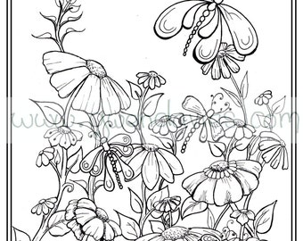Adult Colouring In PDF Download Garden Henna Zen Mandalas Flower Anti Stress Mindfulness Flowers