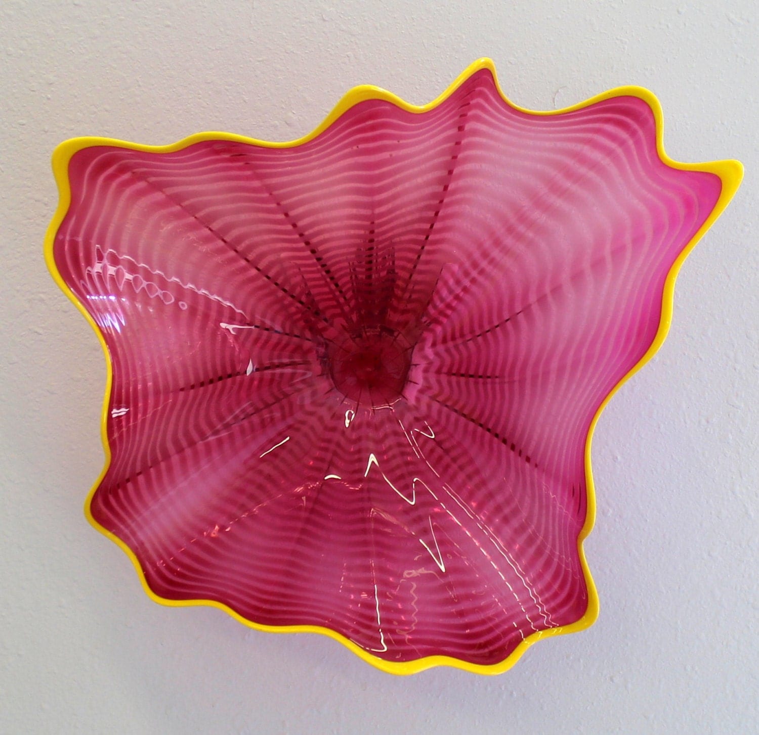 Beautiful Hand Blown Glass Art Wall Platter Bowl by oneilsarts