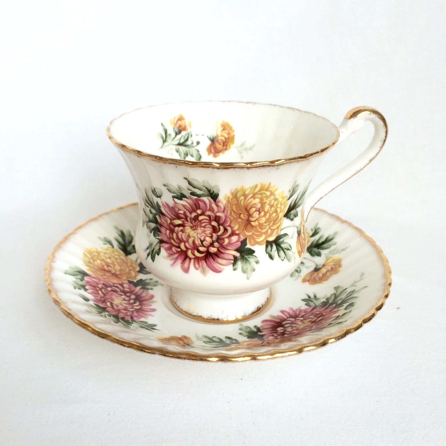 Paragon teacup chrysanthemums english bone china tea cup and