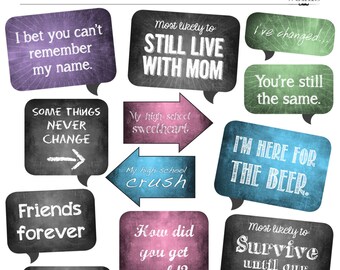 DIY Photo Booth Printables - Chalkboard Signs - REUNION