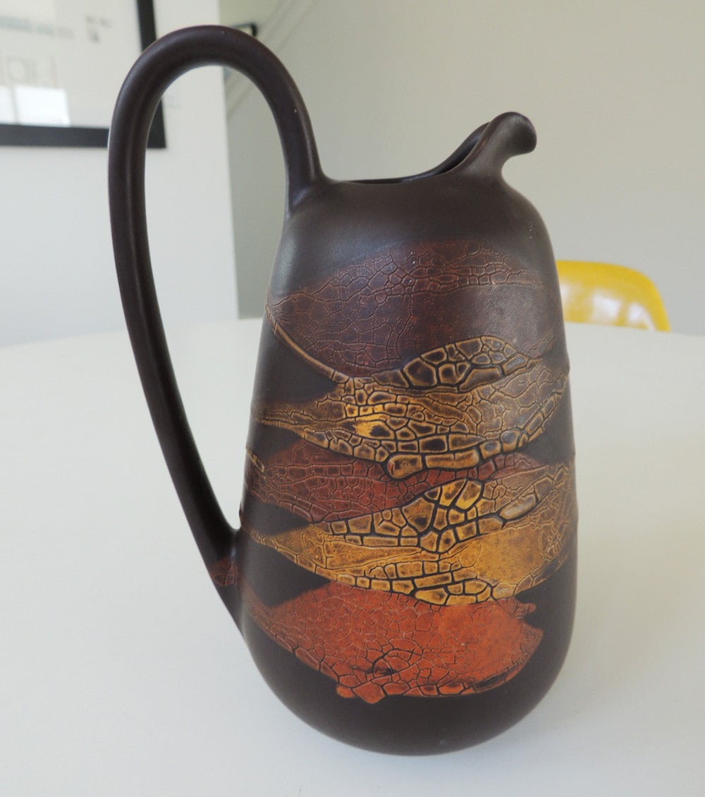 Royal Haeger pottery pitcher mid century brutalist
