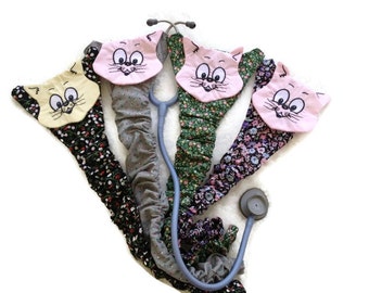 Stethoscope Cover, Calico Kitty Cat - Unique Christmas Or Graduation Gift For Medical Professional Working With Children