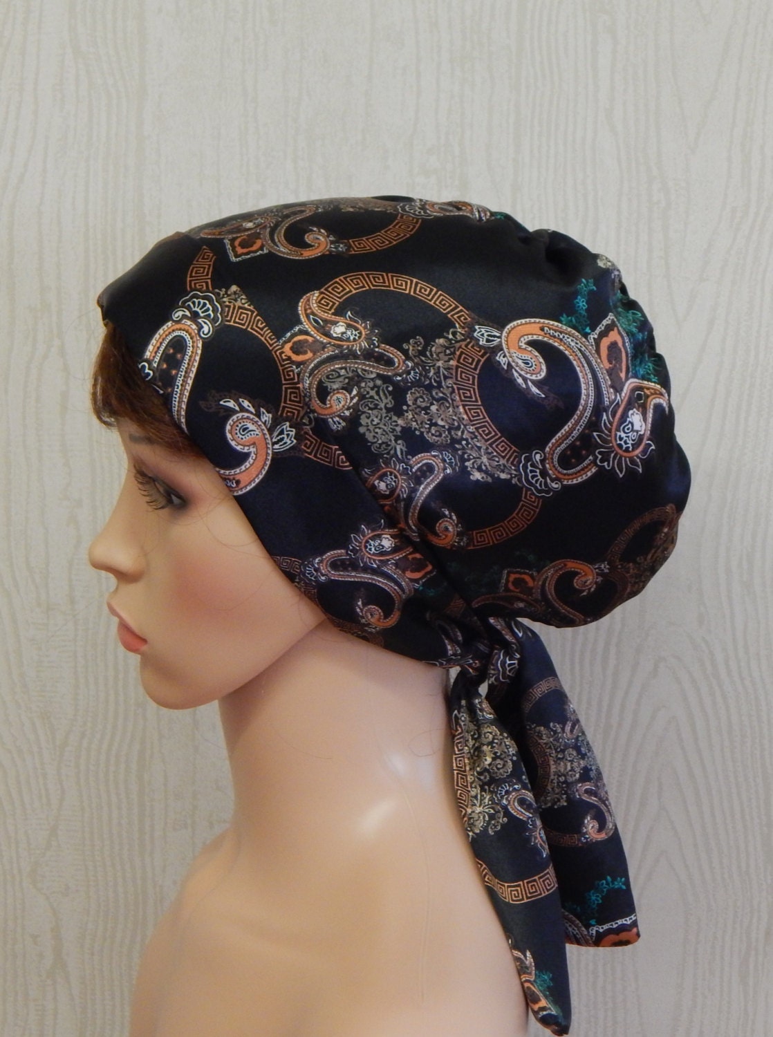 Satin Head Scarf Jewish Women Head Covering Curly Hair Wrap