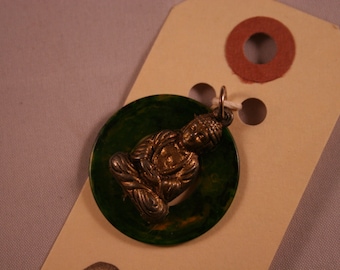 Vintage Buddha Charm - Green