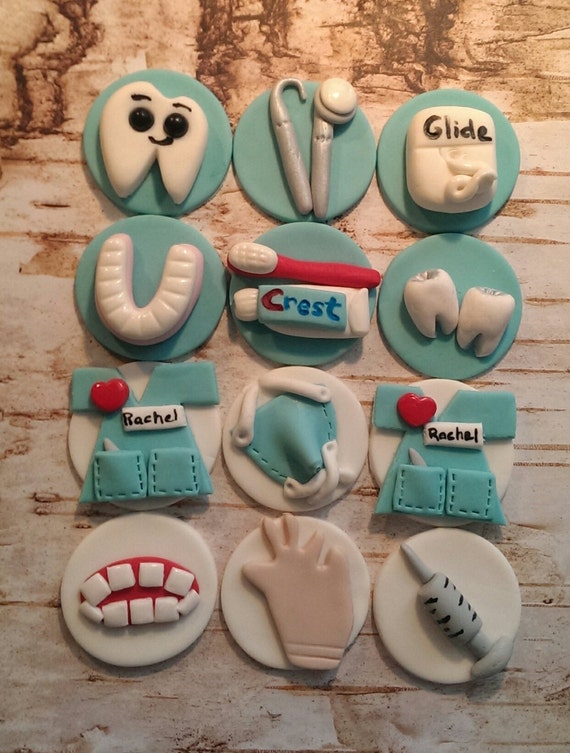 Dental Dentist Fondant Cupcake Cake Cookie By Prettypartydetails