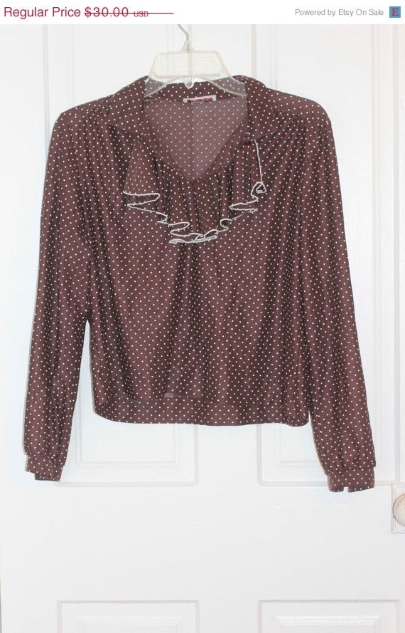 70s Blouse Vintage Blouse Jolene Fashion Sheer by MollyFinds
