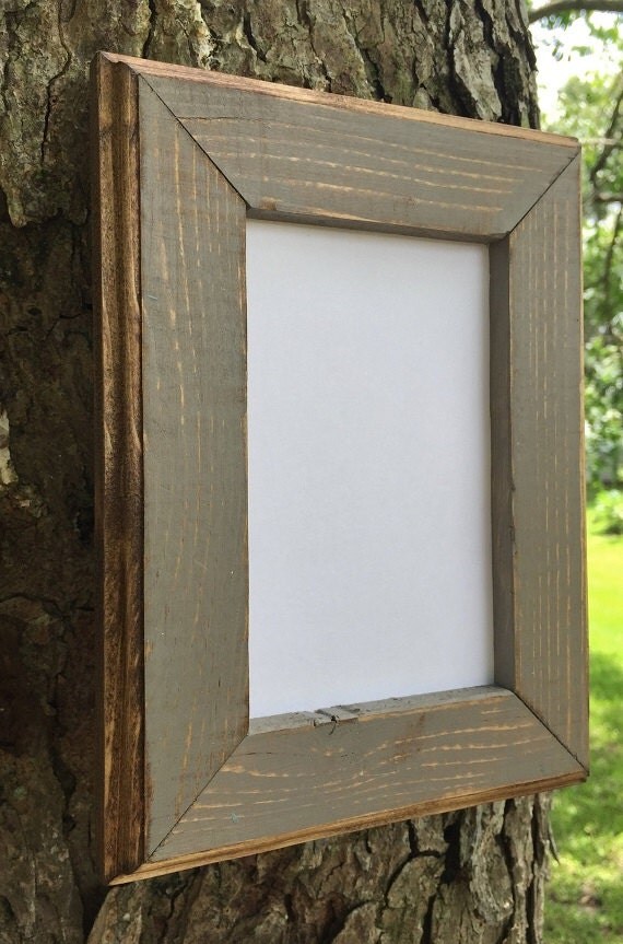 8 x 10 Picture Frame Gray Rustic Weathered Style With Routed