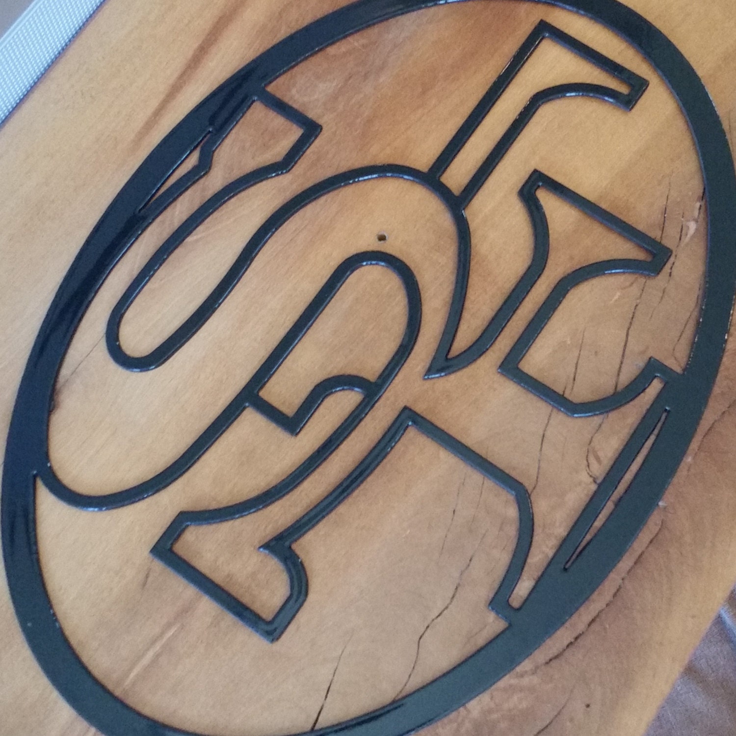 Recycled Metal Black 49ers Logo Wall Decor San by fttdesign