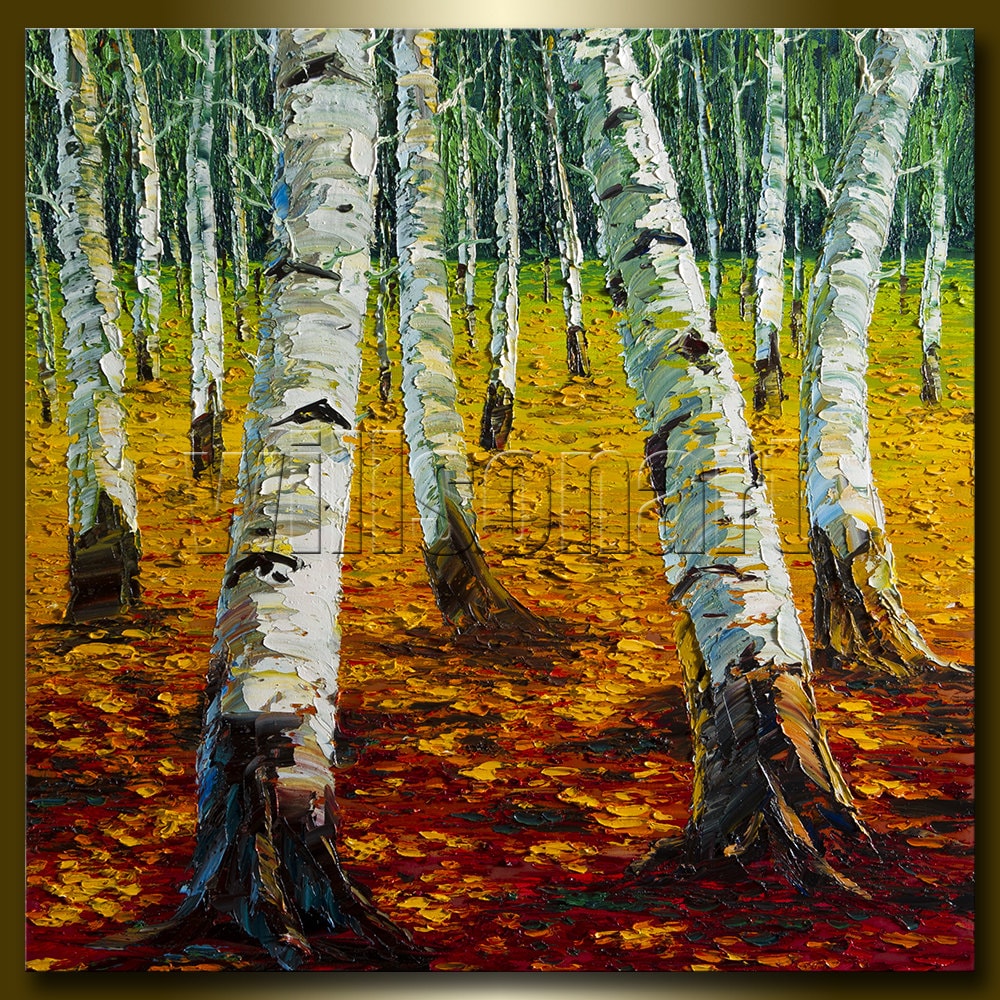 Birch Tree Forest Autumn Landscape Painting Oil on by willsonart