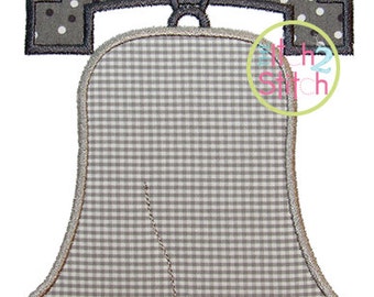 Liberty Bell Applique, Shown with our "Adipose Unicase" Font NOT Included, Sizes 4x4, 5x7, & 6x10 INSTANT DOWNLOAD available