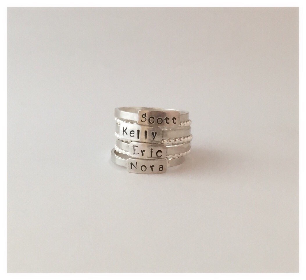 Stamped ring sterling silver ring personalized ring