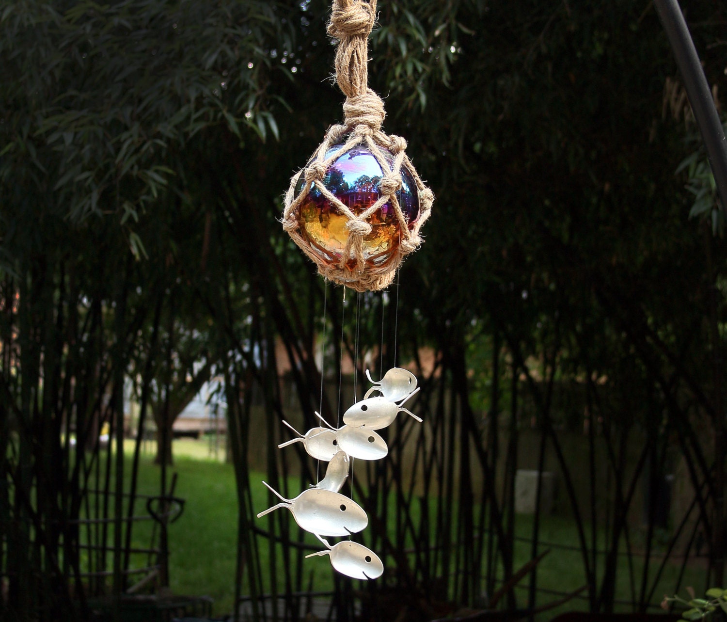 Glass Orb Rainbow Float Wind Chime Fishing Gallery Photo