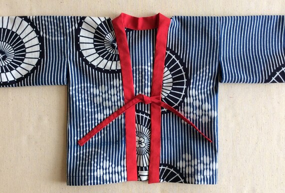 Indigo Blue and White Baby Happi Coat with Umbrella by HappiBabies