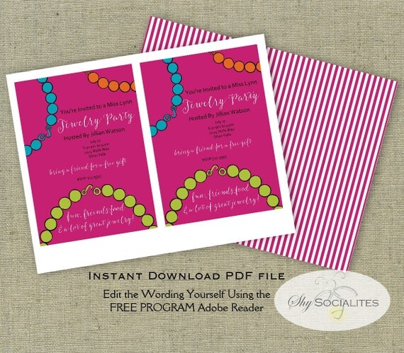 Home Jewelry Party Invitations 6