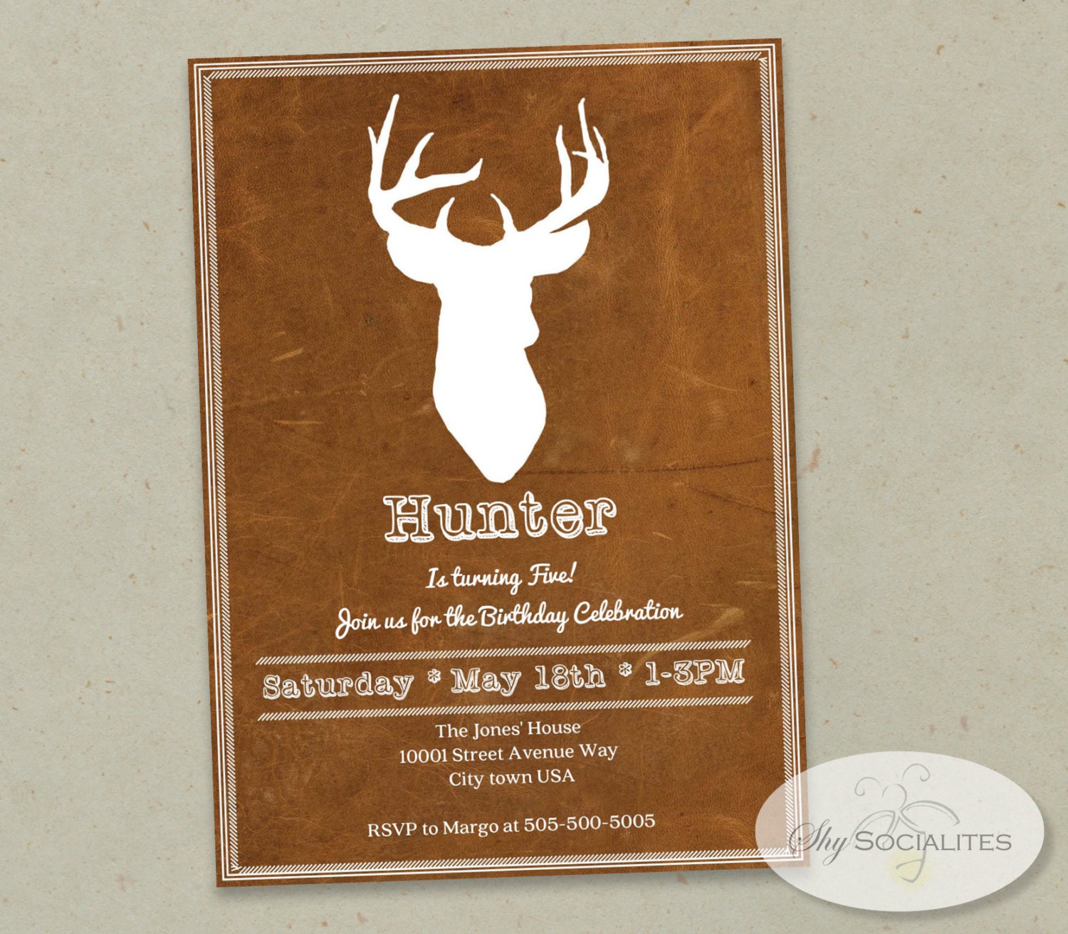 Deer Head Baby Shower Invitations 5