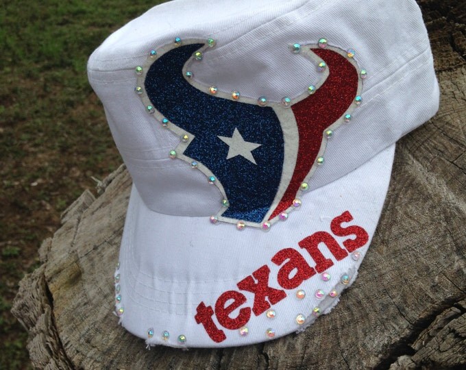 Texans Mascot Hat, Football Fan Gear, Fan Gear, Personalized Womens, Rhinestone Hat, Womens Baseball Cap, Team Mom, Football Mom Hat