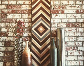 Wood Wall art - Chevron Reclaimed Wood Wall Art - Modern Wall Art