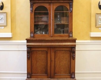 Antique Bookcase, English Victorian Mahogany.
