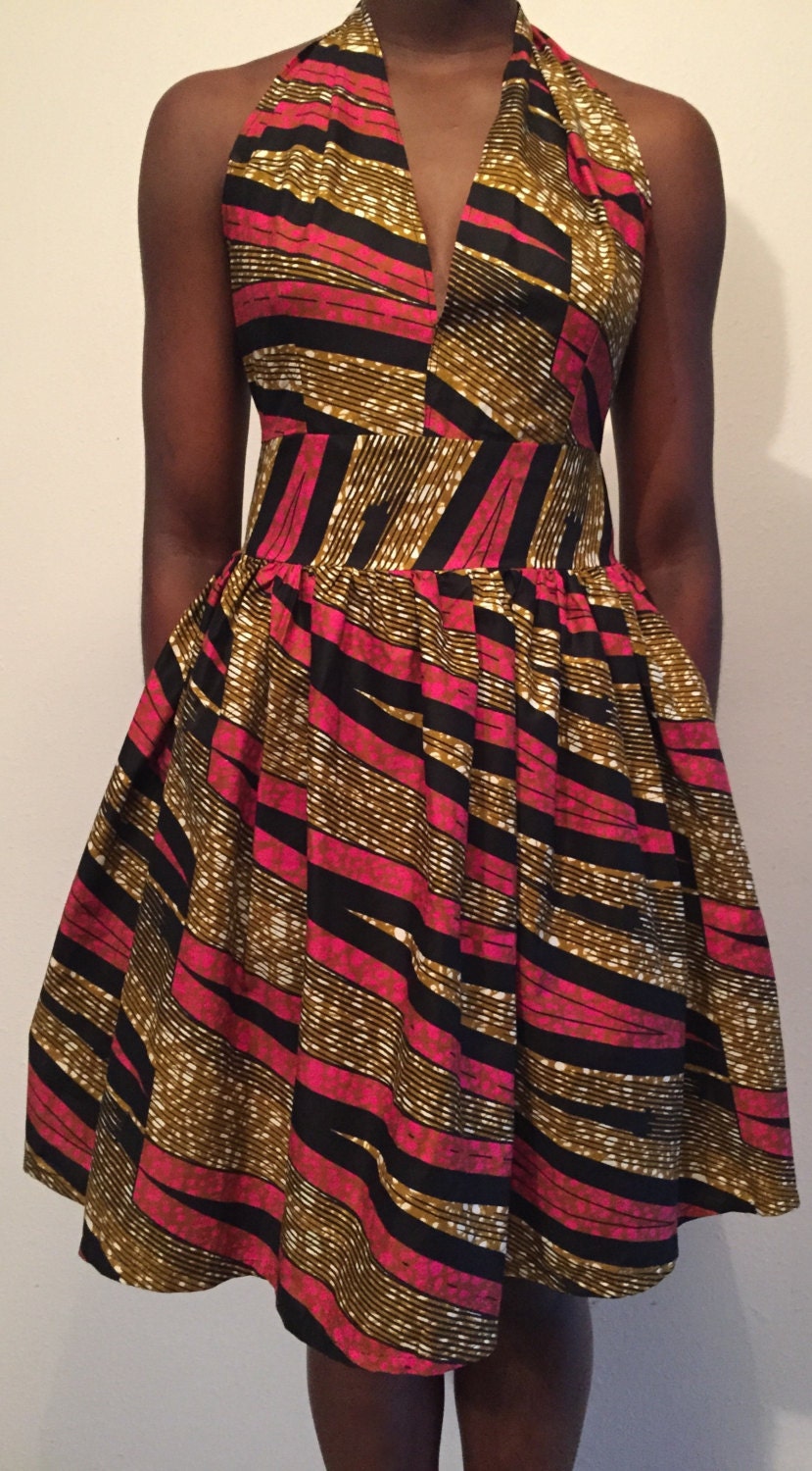 African Print Halter Neck Dress By Ifenkili On Etsy