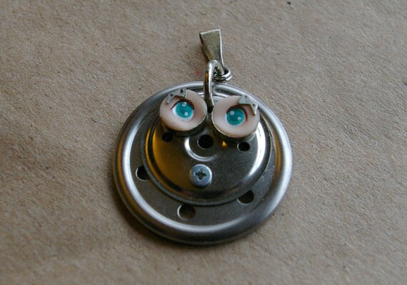Cyber Doll Hard Drive Vintage Eyes Pendant