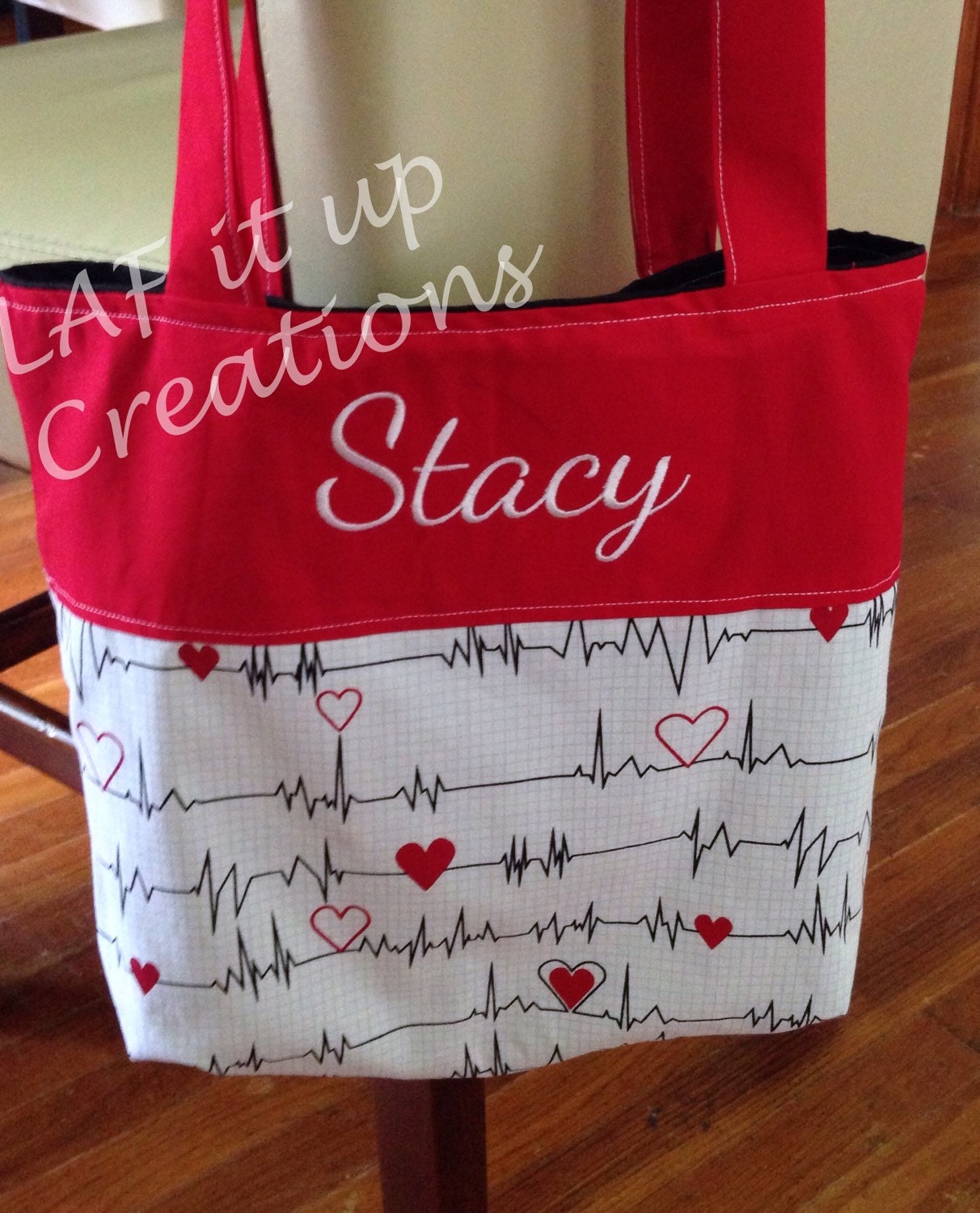 Personalized Nurses Tote Bag EKG