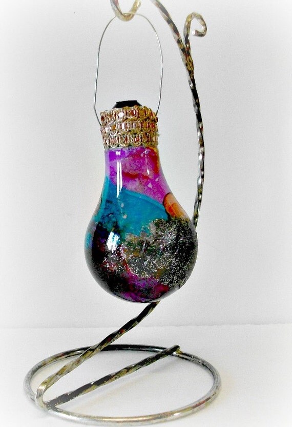 Glass Ornament Light Bulb Ornament Glass Art Eco Friendly