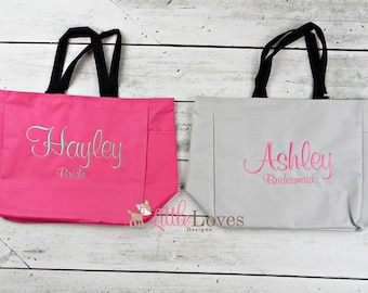Wedding Party Gift- Bridesmaid Gift- Monogrammed Tote- Personalized Bridesmaids Tote Bag- Bridal Party Gift- Bridesmaid Bag