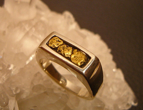 Gold Nugget Ring Gold Nugget Rings Mens Gold by ...