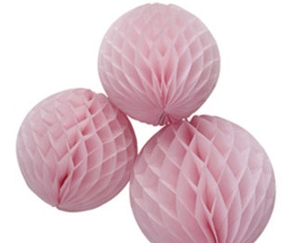 Pink Honeycomb Balls in 3 Sizes Weddings. summer parties. Bridal Showers Birthdays.Pink Honeycomb Balls