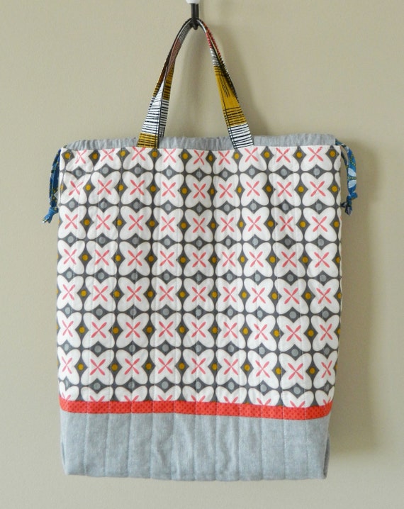 Drawstring Tote Bag {PDF sewing pattern} - instant download, beginner ...