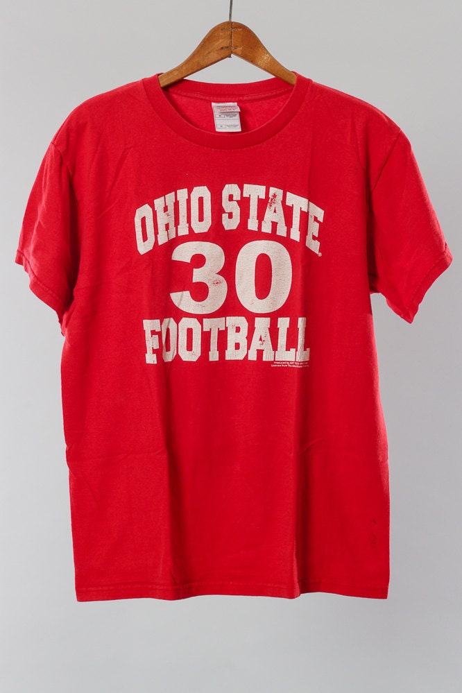Ohio State Football T shirt Red Tee White by VintageDiehls