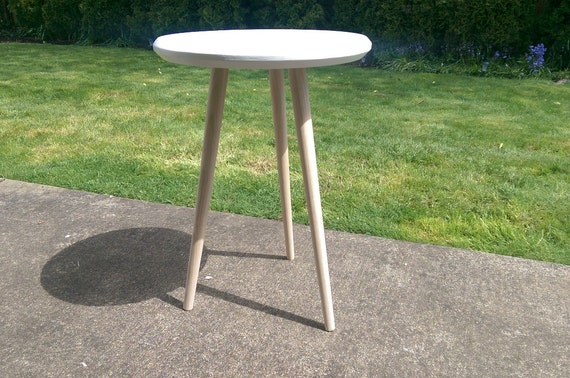 Mid Century Inspired Round Side Table / End Table by OrWaDesigns