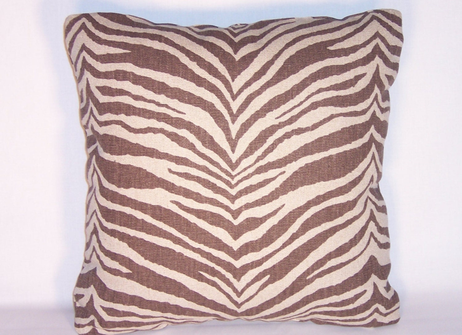 Brown Zebra Stripe Pillow 17 Square Ready to ship