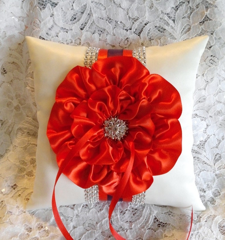 Ivory Persimmon Eggplant Flower Girl Basket and matching Ring