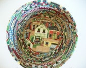Coiled Fabric Basket Bowl Folk Art Prim Decor