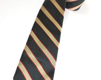 vintage late 60's -JoS A. Banks- repp stripe neck tie. 'British Regimental'. All Silk. 3" width - Modern narrow