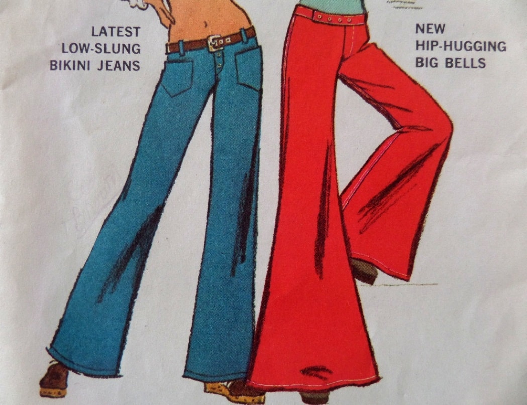 1972 Bikini Bell Bottoms & Hip-Hugger Wide Leg Jeans Pattern