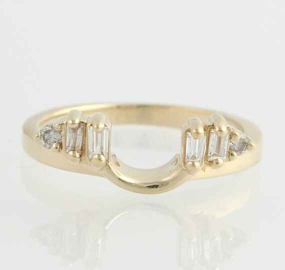 Gold  Yellow Solitaire    Wedding 14k  & wedding Band White gold enhancers Enhancer band Diamond