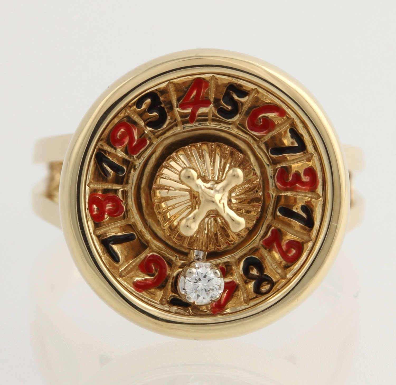 Roulette Wheel Cocktail Ring 14k Yellow Gold by WilsonBrothers