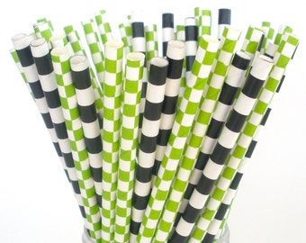 Paper Straws Minecraft Party Mix Paper Drinking Straws Green & Black Paper Straws Creeper Enderman Ghast Birthdays Pack of 25 Paper Straws